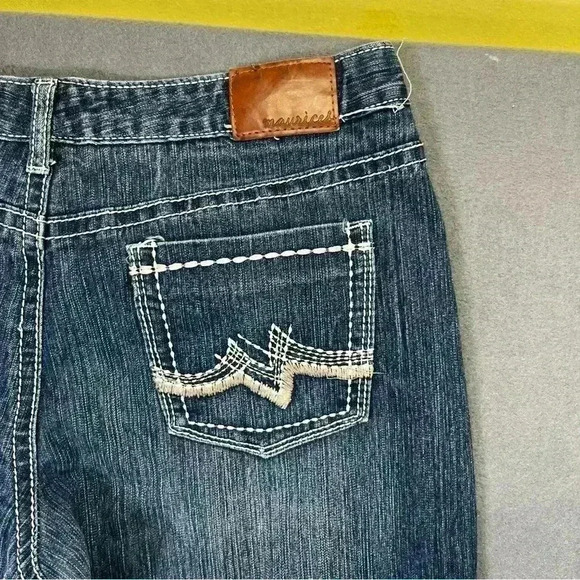 Maurices Denim Stretch Bootcut jeans Womens 7/8 X-Short Cute Blue Faded 1146 - Picture 9 of 10